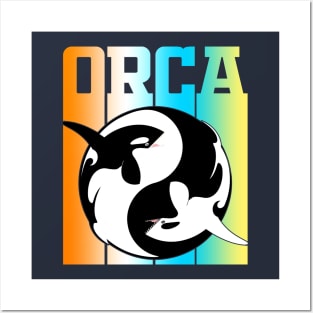 Funny Vintage Retro Orca Gift Posters and Art